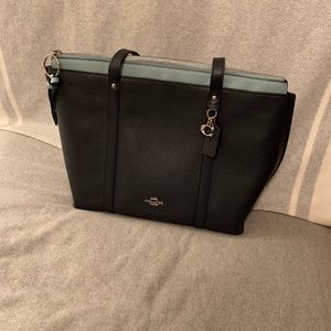 Coach May Tote in Navy with Silver Hardware